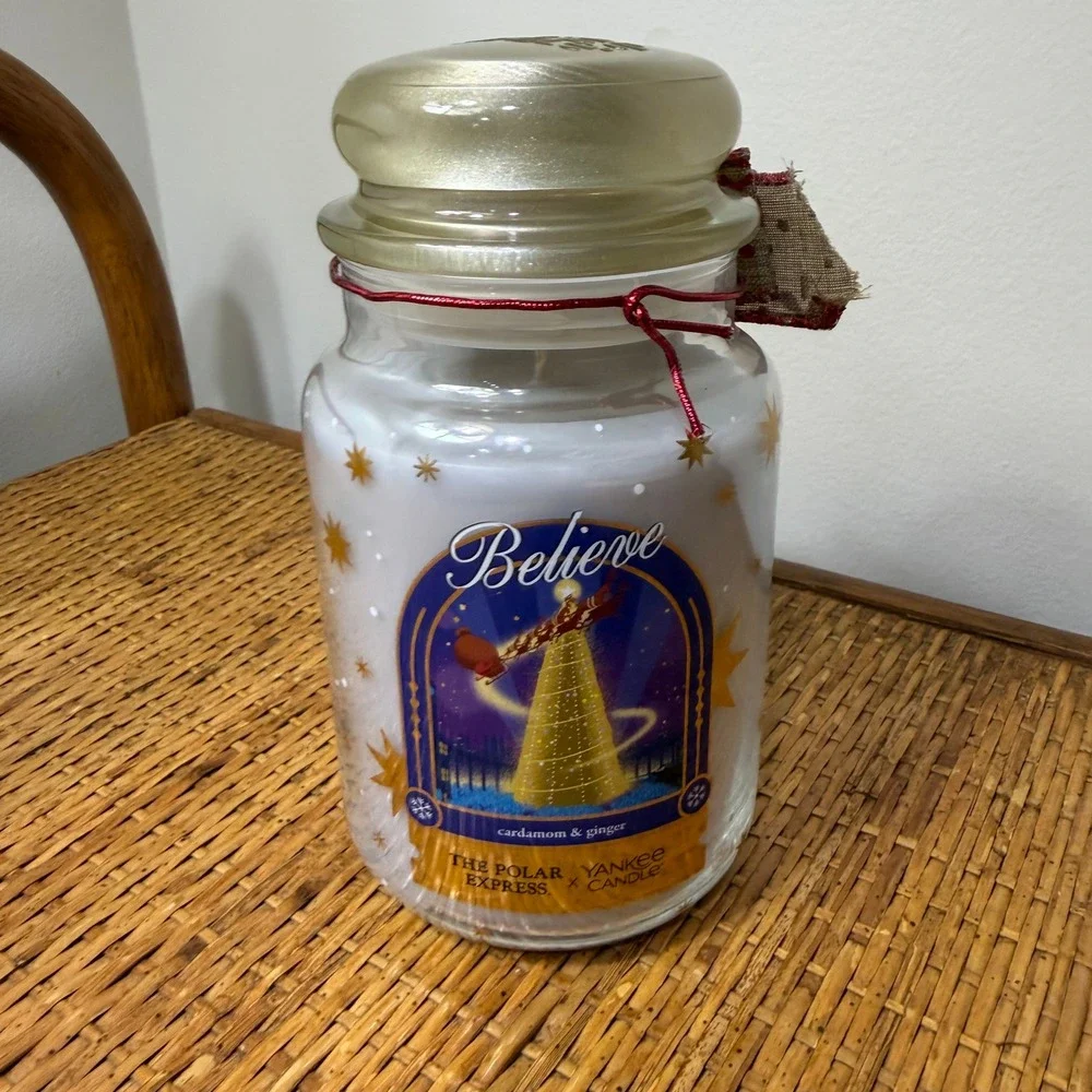 Yankee Candle Polar Express Believe 22oz Large Jar Cardamom Ginger NEW